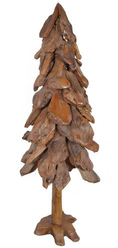 a wooden christmas tree on a white background