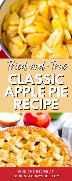 the classic apple pie recipe with text overlay