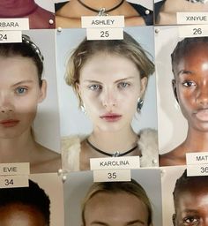 a series of photos showing different types of women's faces