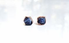 CUT-OFF DATE TO RECEIVE YOUR ORDER BY CHRISTMAS: Sunday December 10th, 2023 All orders received AFTER December 10th will be created and shipped after the Christmas Holidays. These exquisite small stud earrings feature raw blue Sapphires, delicately handcrafted into a unique and one-of-a-kind design. Perfect to add a touch of elegance to your everyday wear - these earrings will make a unique gift for a loved one born in September T H E ∙ S M A L L ∙  D E T A I L S * Raw Blue Sapphire (5-6mm) * 14 Electroformed Earrings, Blue Gold Earrings, Gold Earrings Stud, Raw Sapphire, Simple Studs, Blue Gemstone Earrings, Blue Sapphire Studs, Rings Beads, Sapphire Stud Earrings