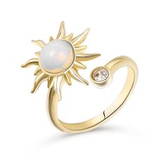 BOGO 40% OFF (Code: H40) Adjustable Round Jewelry With Sun Design, Adjustable Round Sun Design Jewelry, Adjustable Celestial Moonstone Ring, Adjustable Celestial Crystal Open Ring, Sun Design Jewelry Promise Ring, Adjustable Open Ring With Sun And Moon Design, Adjustable Celestial Opal Ring, Adjustable Sun And Moon Design Jewelry For Promise Ring, Adjustable Sun And Moon Design Promise Rings