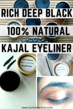 Ultra pigmented eyeliner with natural ingredients that are nourishing and soothing to the eyes. Glides on smoothly. Waterproof and long lasting. Comes with an applicator that gives precise control. Handcrafted in USA. Click for more info #kajal #kohl #eyeliner #madeinusa #handcrafted #soothingeyeliner #kajaleyeliner Black Eyeliner