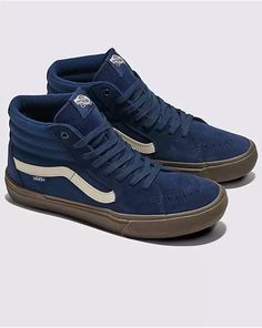 BMX Sk8-Hi Shoe Navy Round Toe Skate Shoes For Streetwear, Navy Vans Sneakers With Round Toe, Vans Sk8 Hi Navy Blue, Navy High-top Skate Shoes For Sports, Navy Vans Skate Shoes For Streetwear, Navy High-top Skate Shoes With Rubber Sole, Blue High-top Urban Skate Shoes, Navy Low-top Skate Shoes, Blue Vans Skate Shoes For Sports