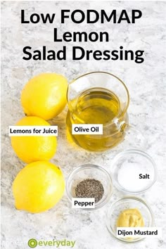 Lemon Salad Dressing, Lemon Salad Dressings, Fodmap Recipes Dinner, Low Fodmap Recipes Dinner, Lemon Salad