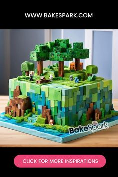 Explore Deliciously Crafted Minecraft Cakes for Your Next Bash Minecraft Birthday Cake For Boys, Mind Craft Cakes For Boys, Two Tier Minecraft Cake, Minecraft Cake Build, Minecraft Cake Square, Minecraft Ghast Cake