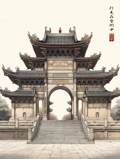 牌楼 Asian Castle, Chinese Castle, Chinese Gate, Japanese Palace, Chinese Buildings, Chinese Palace, Palace Architecture, Japanese Castle