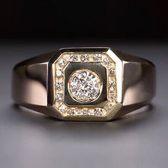 ad eBay - Carat Weight 0.40ct. Carat Weight 0.16ct. Total Carat Weight 0.56ct. Center Stone Diamond. MY DIAMOND ZONE. - 0.40ct round cut diamond center. My Diamond Zone. Center Stone. Diamond Signet Ring, Ring Pictures, Pocket Watches, Men's Jewelry Rings, Men's Jewelry, Vintage Diamond, Round Cut Diamond, Signet Ring, Round Cut