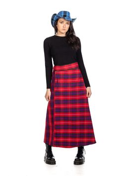 Maxi Tartan Skirt Casual Full Length Pleated Skirt For Fall, Full Length Pleated Skirt For Fall, Casual Fitted Full-length Pleated Skirt, Fall Full Length Lined Skirt, Fall Flowy Long Wrap Skirt, Flowy Long Wrap Skirt For Fall, Casual Red Maxi Skirt For Fall, Fitted Long Skirt Maxi Dress For Fall, Casual Flowy Full-length Maxi Dress