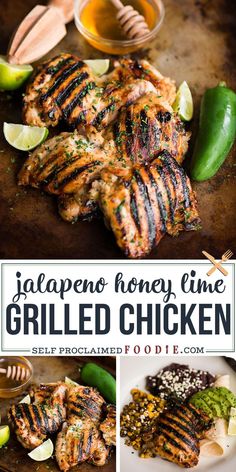 grilled chicken with honey lime sauce on the side