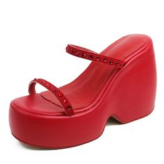 Shipping: Worldwide Express Shipping AvailableDelivery time: 7-15Days Fast ShippingReturns: Fast refund, 100% Money Back Guarantee.Brand Name: DoraTasiaHeel Height: Super High (8cm-up)With Platforms: YesPlatform Height: 3-5cmSandal Type: BasicOrigin: Mainland ChinaOccasion: CasualUpper Material: PUOutsole Material: RubberBack Counter Type: Front & Rear StrapPattern Type: SolidSide Vamp Type: OpenFit: Fits true to size, take your normal sizeStyle: ClassicsHeel Type: Square heelLining Material: PU Red Closed Toe Platform Sandals, Red High-top Platform Sneakers With Rubber Sole, Red Platform Slip-on Sandals, Red Platform Sandals, Red Platform Ankle-high Heels, High Wedges, Elegant Shoes, Comfy Shoes, Big Size