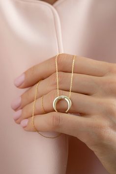 10k 14k 18k Solid Gold Diamond Crescent Moon Necklace, Minimalist Upside Down Moon Necklace, Half Moon Necklace for Women Best Birthday Gift FEATURES * Solid Gold (real gold, not gold plated or gold filled material) * Gold Karat: 10K (417) - 14K (585) - 18K (750) (optional) * Pendant Height: 0.55 Inches (1.39 cm) * Pendant Width: 0.58 Inches (1.48 cm) * Available Gold Color: Yellow gold, rose gold and white gold (optional) * Diamond weight: 0.015 ct * Diamond color: G-H Color * Diamond clarity: Elegant 14k Gold Half Moon Jewelry, Elegant Half Moon 14k Gold Jewelry, Elegant Half Moon Charm Jewelry, Fine Jewelry Crescent Necklace As Gift, Minimalist Moon Shaped Jewelry In 14k Gold, Minimalist 14k Gold Moon Jewelry, Dainty Crescent Yellow Gold Necklace, Dainty Yellow Gold Crescent Necklace, Minimalist Moon Shaped 14k Gold Jewelry