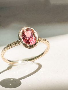 The Tara Ring 14k Hand Carved Pink Tourmaline Ring - Etsy Pink Oval Sapphire Ring With Bezel Setting, Oval Pink Tourmaline Ruby Ring, Oval Rose Gold Tourmaline Ring, Rose Gold Oval Tourmaline Rings, Oval Tourmaline Sapphire Ring For Gifts, Pink Gold Oval Ruby Ring With Gemstone, Old World European, Pink Tourmaline Engagement Ring, Tourmaline Engagement Ring