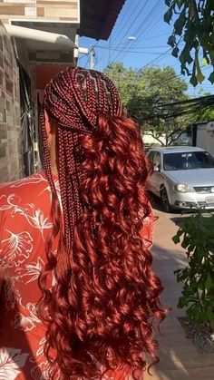 Cherry Red Braids, Red Braids, Cornrows Braids For Black Women, Cute Box Braids, Pretty Braids, Big Box Braids, Hairstyles For Teens