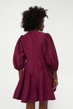 A wine-colored date night lookExude elegance in the Berry Loraine Mini Dress. With three-quarter length balloon sleeves, princess seams with boning, and a flared hem, this flirty silhouette is perfect for special occasions. Pair with high boots and a shoulder bag for a more casual approach, or dress up with heels and a clutch!Our Favorite Details: Horse hair in hem for structure Back zip closure Side pockets Lined Material: 86% Tencel, 14% Polyester (shell), 100% Polyester (contrast), 80% Polyes Timeless Silhouettes, Round Wardrobe, Princess Seams, Closet Staples, Kids Sale, Wine Colored, Horse Hair, Princess Seam, Night Looks