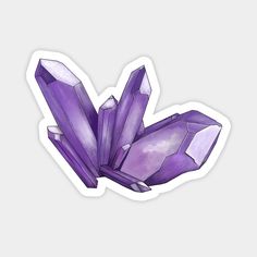 Amethyst Crystal Drawing, Baseball Mom Gifts, Crystals Print, Crystal Drawing, Violet Aesthetic, Sticker Design Inspiration, Crystal Stickers, Crystal Aesthetic, Computer Sticker