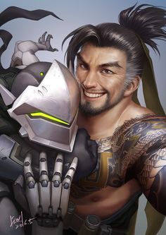 Yeah, the game itself has only just been released, but thanks to betas and marketing people have been getting to know the cast of Overwatch for months. Among those fans are some of the world’s best artists, many of whom we’ve featured here on Fine Art before. Shimada Brothers, Genji And Hanzo, Genji Shimada, Overwatch Genji, Blizzard Entertainment