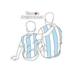 two men sitting next to each other with the words vamos argentina on it's back