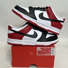 This Pair Is Brand New With Box, But Missing Box Top! They Are A 7 In Youth, Which Is Equivalent To A 8.5 In Women’s! Please Check All Photos Before Purchasing! All Sales Are Final! No Refunds Or Returns! If You Have Any Questions About Sizing Please Feel Free To Send Me A Message! I Am Not Responsible For Factory Flaws On Mass Produced Pairs! All Items Ship The Day After Purchase Priority Mail & Double Boxed Unless The Order Is Placed On A Saturday! If You Purchase On Saturday Your Item Will Sh Nike Dunk Lows, Nike Airmax 270, Nike Vomero, White Gym, Nike Sb Zoom, Nike Tennis Dress, Box Top, Swim Shoes, Red Nike