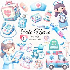 Nurse Clipart, Medical Tools, Medical Office Decor, Themed Illustrations, Positive Learning, Educational Content, Cute Nurse, Nurse Png, Medical Office