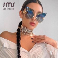 Earrings – Aveuri Steampunk Sunglasses, Butterfly Sunglasses, Rimless Sunglasses, Cat Eyes, Vintage Eyewear, Luxury Sunglasses, Sunglass Lenses, Oversized Sunglasses, Mirrored Sunglasses Women