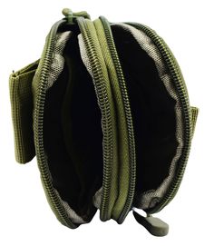 Large fingerboard travel/carry case with an army green exterior. Exact coloring may vary from images.Each bag fits multiple complete fingerboard set ups and numerous small parts (trucks, wheels, screws, nuts bolts.)Two zippers securely close up the bag to hold the contents, and open the bag wide to show two large pockets. Easy access to your gear.Two zippered sections feature inner mesh pocket.Features two snap-to-close straps on the back and a backpack-style clip on the front.Can be attached to Green Exterior, Large Travel Bag, Carry Bag, Carry On Bag, Sling Backpack, Army Green, Color Patterns, Travel Bag, Fashion Backpack