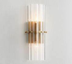 Mallory Crystal Sconce | Pottery Barn Crystal Bath, Crystal Wall Sconces, Construction Crafts, Bathroom Sconces, Round Chandelier, Basement Bathroom, Crystal Wall, Light Bright, Candelabra Bulbs