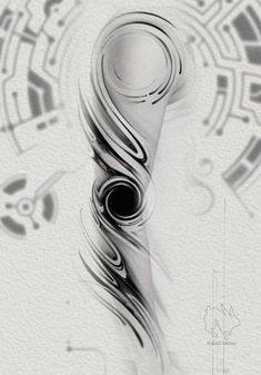 an artistic black and white photo with swirls