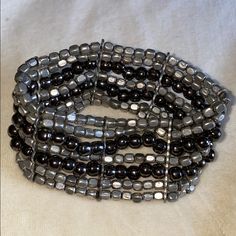 Black & Silver Beaded Stretchy Bracelet. Brand New Condition. Never Been Worn. Nordstrom Jewelry, Jewelry Black, Stretchy Bracelets, Dream Wardrobe, Silver Beads, Womens Jewelry Bracelets, Black Silver, Nordstrom, Women Jewelry