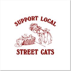 the logo for support local street cats, which is red and white with an image of a