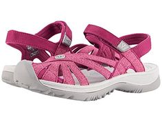 PAIR Nylon Sport Sandals For Spring Sports, Pink Cushioned Sandals For Outdoor, Pink Cushioned Outdoor Sandals, Adjustable Sporty Pink Sandals, Pink Adjustable Sport Sandals With Cushioned Footbed, Pink Synthetic Sandals For Outdoor, Pink Synthetic Sport Sandals With Adjustable Strap, Comfortable Pink Outdoor Sandals, Spring Waterproof Sport Sandals For Outdoor