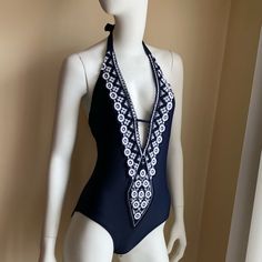 If You Have Any Questions, Please Let Me Know. Navy Sleeveless Bodysuit For The Beach, Chic Navy Swimwear For Summer, Navy Summer Bodysuit For Beach, Navy Sleeveless Bodysuit For Summer, Navy Bodysuit For Beach In Summer, Navy Sleeveless Bodysuit For Beach, Navy Beachwear Bodysuit For Summer, Navy Summer Beach Bodysuit, White One Piece Swimsuit