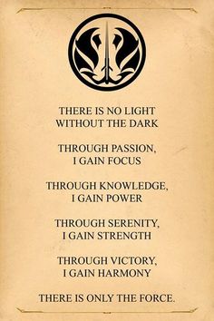 an old book with the words, there is no light without the dark through passion, i gain focus, through power, through strength, through strength, through victory, through victory, through victory