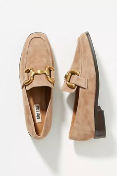 Bibi Lou Zagreb Loafers | Anthropologie Kitten Heel Boots, Chunky Loafers, Brown Fits, Soft Shoes, Suede Loafers, Zagreb, Penny Loafers, Brown Suede, Leather Loafers