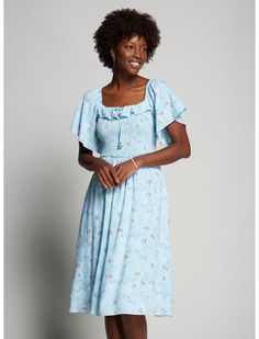 Disney Cinderella Blue Smocked Midi Dress - BoxLunch Exclusive | BoxLunch Nails Indie, Trendy Shein Outfits, Bestie Hangout, Summer Skirt Outfits, Girlfriend Outfits, Summer Wedding Gowns, School Outfits Fall, Indie Dress, Folklore Dress