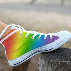 Super cool and comfortable rainbow shoes with a cool tie dye print! Our custom made shoes are sure to attrack some attention! All of our sneakers are custom-made-to-order and handcrafted to the highest quality standards Check out more of our footwear here: https://www.etsy.com/shop/unicornshoesshop/ Product Name: Rainbow Print Shoes | Tie Dye Print Sneakers | Rainbow Clothing Custom High Top Sneakers For Adults Women & Men Product Features; ▶ Full canvas double sided print with rounded toe c Rainbow Low-top Sneakers For Streetwear, Rainbow Low-top Custom Sneakers For Streetwear, Multicolor High-top Canvas Shoes With Laces, Multicolor Custom Sneakers For Summer, Rainbow High-top Sneakers With Rubber Sole, Rainbow Custom Sneakers For Streetwear, Multicolor Custom Sneakers With Round Toe For Summer, Sporty Rainbow Low-top Custom Sneakers, Rainbow Lace-up Sneakers For Summer