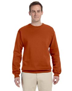 Adult 8 oz. NuBlend® Fleece Crew - T.ORANGE - S | Jerzees Adult NuBlend Fleece Crew T-Shirt in T.orange Size Small | Cotton Polyester MR, M Orange Texas, Crewneck Design, Crew Sweatshirts, Unisex Sweatshirt, Crewneck Sweatshirt, Shirts Tops, Crew Neck Sweatshirt, Men Sweater, Texas