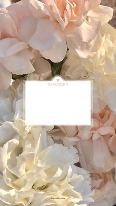 pink and white peonies with a blank card in the middle for your own message