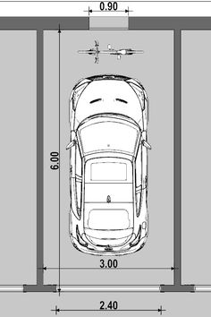 an overhead view of the back end of a car, with measurements for each side