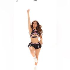 Captain Halloween Costume, Woody Costume, Angel Halloween Costumes, Black Swan Costume, Cheer Captain, White Fishnets, Knit Lounge Set, 70 Fashion, Sweater Skirt Set