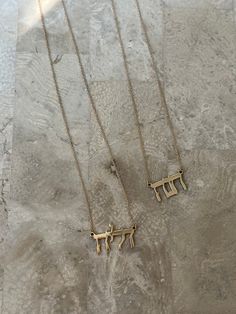 14K Gold Hebrew Name Necklace Hebrew Names, Name Necklace, Gold