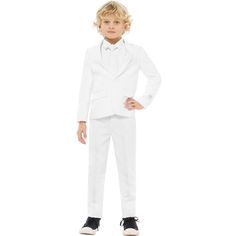 Do you dare to wear crisp white from head to toe? Great! A white suit is the ideal outfit to make a fashion statement. And don't worry about a stain or two; this OppoSuits suit is machine-washable, so you can dance the night away without any concern. Do you dare to wear crisp white from head to toe? Great! A white suit is the ideal outfit to make a fashion statement. And don't worry about a stain or two; this OppoSuits suit is machine-washable, so you can dance the night away without any concern White Knight, White Suit, Slim Fit Suits, Star Wars Baby, Cooler Look, Fitted Suit, Preschool Outfits, Pocket Jacket