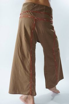 "Unisex Thai fisherman pants. One size fits all. You can wear in many occasions, casual wear, yoga wear, maternity wear, relax at home, travel etc. If you are looking for some pants that you can wear everywhere, comfortable, relax and Easy to wear. Thai fisherman pants is Answer!! Nice gift for yourself or your lover One pocket on the side for storing your items such as wallets, mobile phones, etc Approx. Measurements: One size can fits most and 1 Pockets Measurement Waist 27\" (69 cms) Length 4 Stretch Cotton Harem Pants For Yoga, Cotton Pants With Contrast Stitching For Summer, Stretch Cotton Straight Leg Parachute Pants, Cotton Wide Leg Yoga Pants With Relaxed Fit, Summer Cotton Pants With Contrast Stitching, Stretch Cotton Yoga Bottoms, Stretch Cotton Bottoms For Yoga, Full Length Cotton Yoga Pants With Pockets, Summer Wide Leg Bottoms With Contrast Stitching