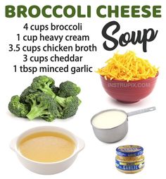 broccoli cheese soup recipe with ingredients to make it