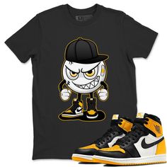 Free domestic shipping on all orders over $60! Mischief t-shirt design was made to superbly match your kicks. Shop our Drip Gear Zone collection now to find the best sneaker shirts and Jordan outfits. We have a lot of high-quality sneaker match shirts and more. 100% Cotton [Black,White] 90% Cotton / 10% Polyester [Heather Grey] 50% Cotton / 50% Polyester [Safety Green] Hoodie/Sweatshirt - 80% Cotton / 20% Polyester Sporty Streetwear Shirt With Sublimation Print, Yellow T-shirt With Sublimation Print For Streetwear, Yellow Sublimation Print T-shirt For Streetwear, Yellow Screen Print Shirt For Streetwear, Urban Pre-shrunk Streetwear Shirt, Urban Pre-shrunk Shirt For Streetwear, Urban Style Pre-shrunk Shirt For Streetwear, Yellow Printed T-shirt For Streetwear, Yellow Fan Apparel Tops For Streetwear