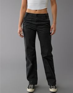 AE Stretch High-Waisted Stovepipe Pant High Rise Utility Wide Leg Pants For Fall, Fall Utility High Rise Wide Leg Pants, Elevated Casual Wide Leg Bottoms, Mid-rise Utility Wide Leg Pants For Work, Utility Wide Leg Mid-rise Work Pants, Utility Wide Leg Mid-rise Pants For Work, Utility Style Mid-rise Wide Leg Work Pants, Fitted Straight Leg Cargo Pants For Fall, High Waist Straight Fit Bottoms With Belt Loops