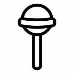 a black and white icon of a lollipop