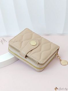 Bird in Bag - Sophisticated Embroidered Short Wallet with Multi-Functional Zipper, Spacious Card Holder and Zero Purse, Crafted from Soft PU Material for a Sweet, Fashionable and Streamlined Money Bag, Designed for Easy Portability of Womens Essentials Beige Pouch Coin Purse With Zipper Closure, Beige Pouch Coin Purse With Zipper, Versatile Compact Wallets With Zipper Closure, Compact Beige Bags With Card Slots, Beige Travel Wallets With Zipper Closure, Compact Beige Bag With Card Slots, Versatile Compact Wallet With Zipper Closure, Beige Travel Wallet With Zipper Closure, Beige Rectangular Wallet With Zipper Closure