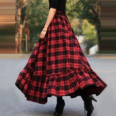 Season:Fall  Winter,Autumn / Fall; Fabric:Polyester,Cotton Blend; Dress Length:Maxi; Gender:Women's; Style:Fashion,Summer; Occasion:Daily,Christmas,Casual Daily,Weekend; Fit Type:Loose Fit; Pattern:Plaid; Design:Ruffle,Print; Pants Type:Skirt,Swing,Work Skirts,Long Skirt; Front page:FF; Listing Date:09/21/2022; Production mode:External procurement; Length:; Waist:; Fit US Size:null; Fit UK Size:null; Fit EU Size:null Womens Long Skirt, Midi Skirt Pattern, Umbrella Skirt, Maxi Rok, Rock Outfit, Stylish Skirts, Jumpsuit Outfit, Work Skirts, Long Skirts For Women