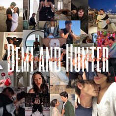 a collage of photos with the words dom and hunter