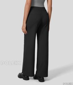 High-Waisted Straight Leg Work Pants for Women with Convenient Pockets Professional Work Outfit, High Waisted Dress Pants, Leg Work, Straight Pants, Work Pants, Side Pocket, Flare Pants, Straight Leg Pants, Active Wear For Women